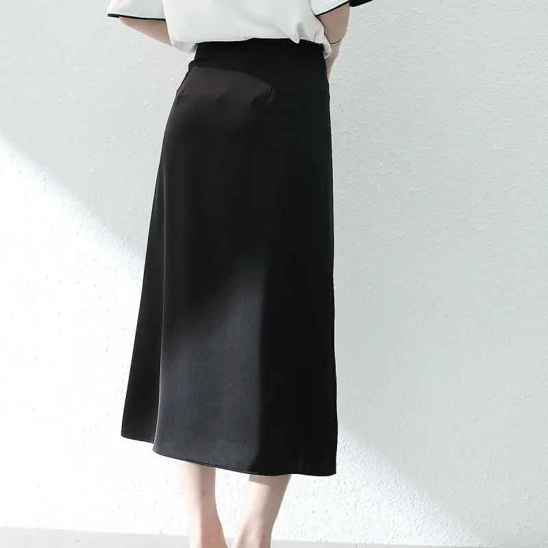 Huagaa Casual Long Skirt Women's Black-8