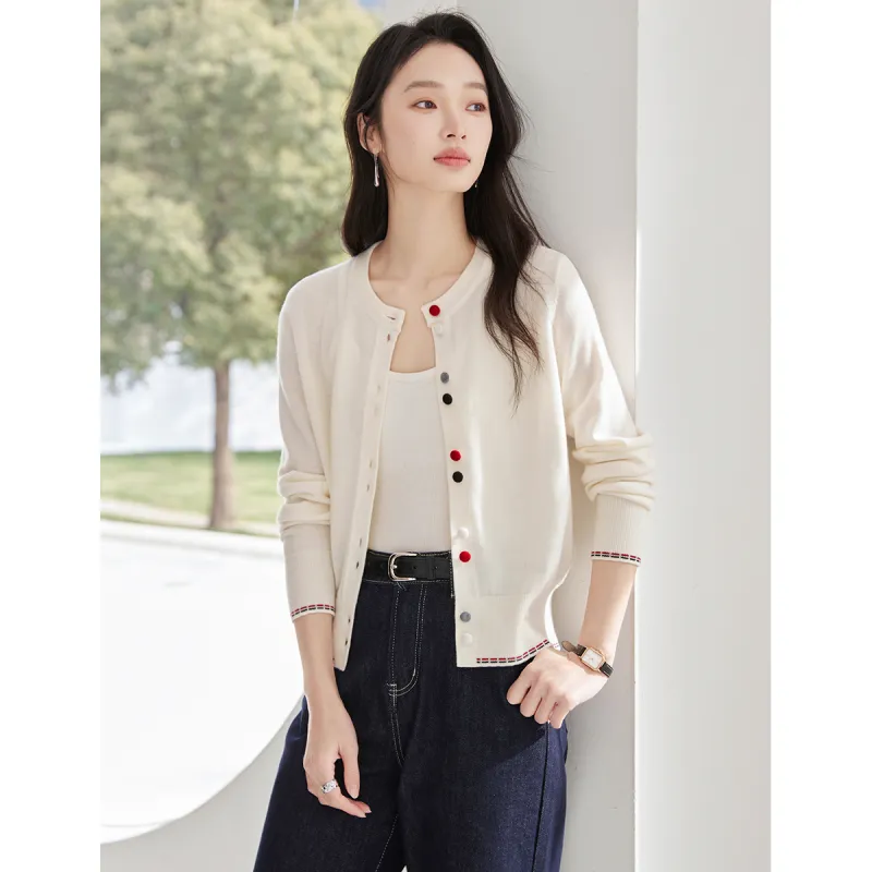 Huagaa Knitted Fabric Cardigan Women's-3