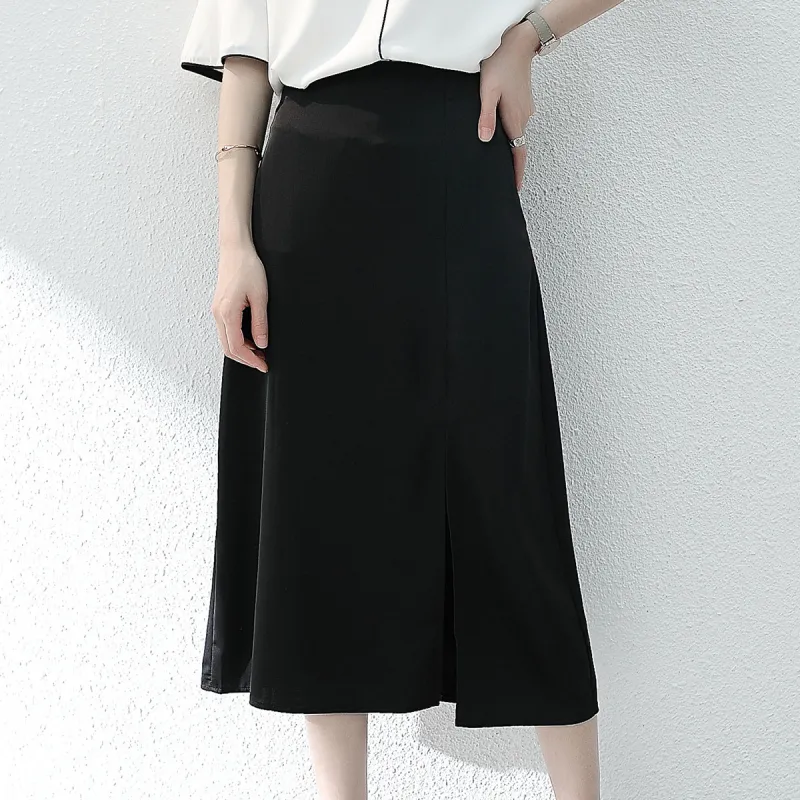 Huagaa Casual Long Skirt Women's Black-4