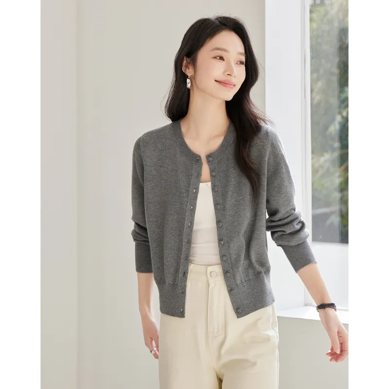 Huagaa Knitted Fabric Cardigan Women's-10