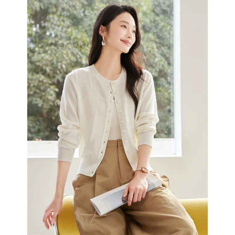 Huagaa Knitted Fabric Cardigan Women's-2