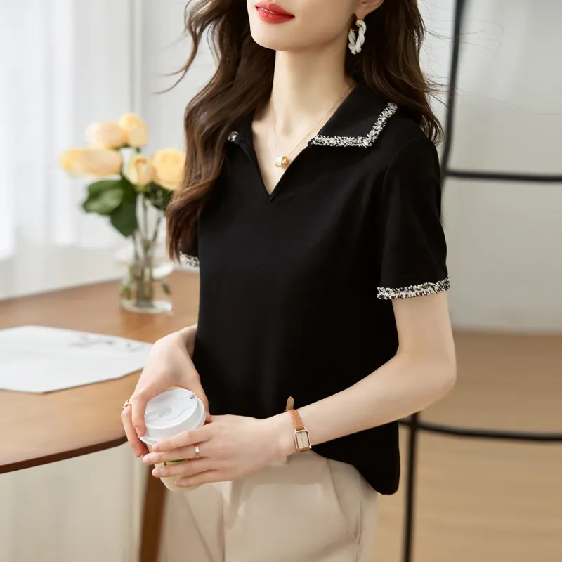 Huagaa T Shirts Women's Black-3