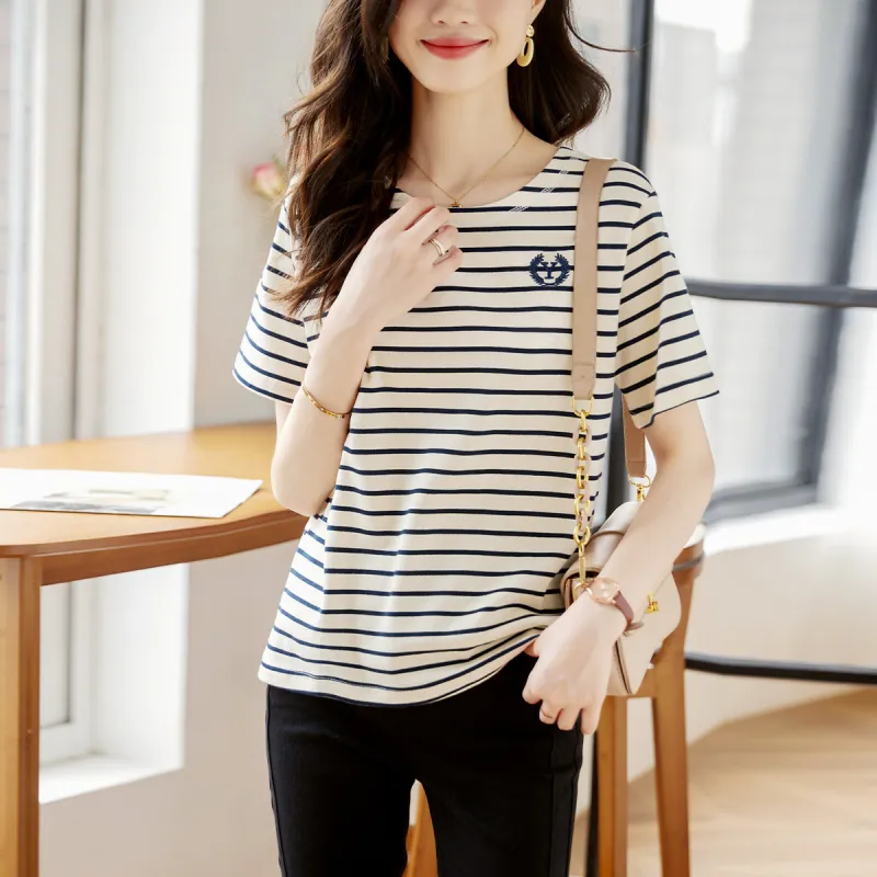 Huagaa T Shirts Women's Apricot-2