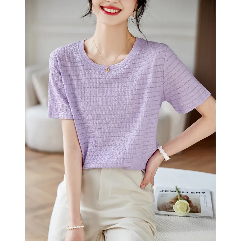Huagaa T Shirts Women's Purple-2