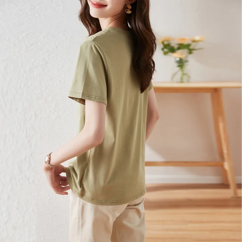 Huagaa T Shirts Women's Green-3