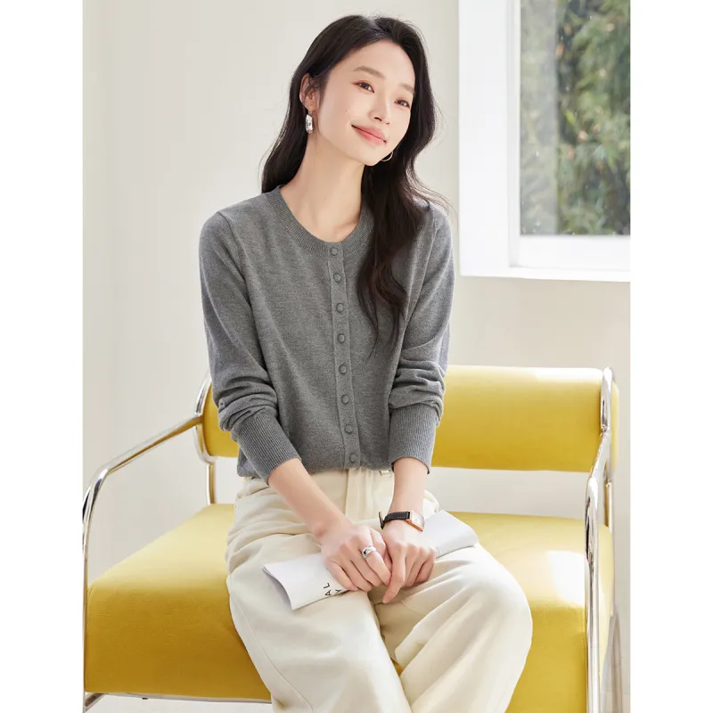 Huagaa Knitted Fabric Cardigan Women's-7