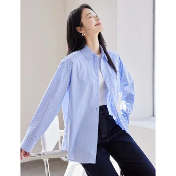 Huagaa Shirts Women's Blue Stripes