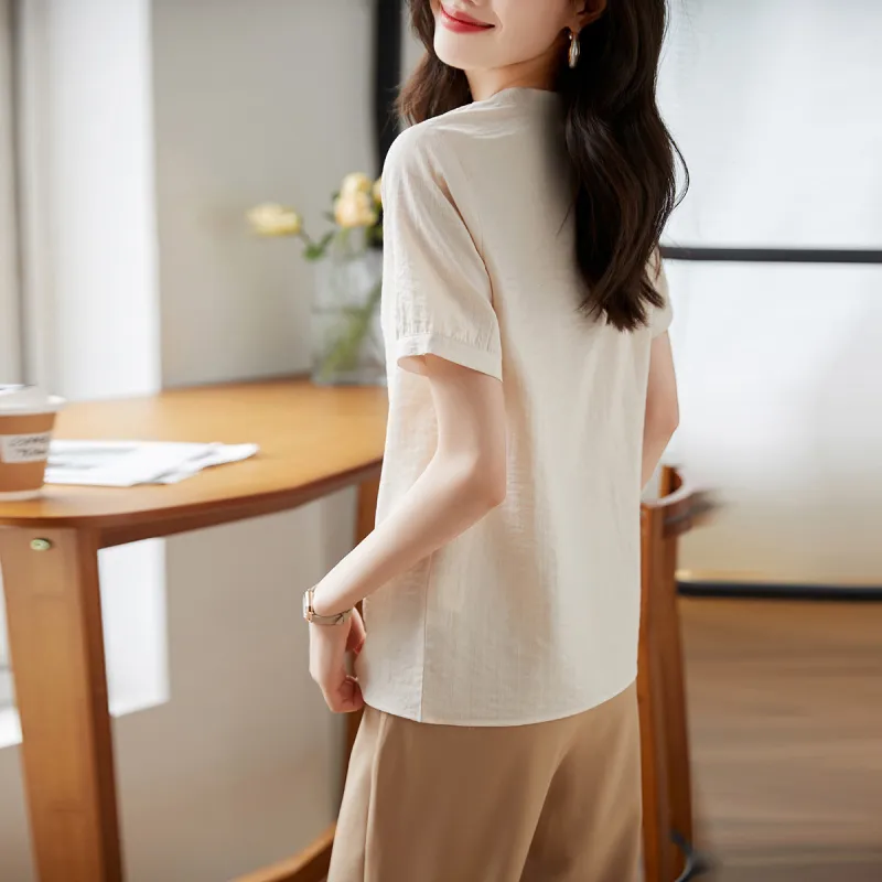 Huagaa Shirts Women's Apricot-3