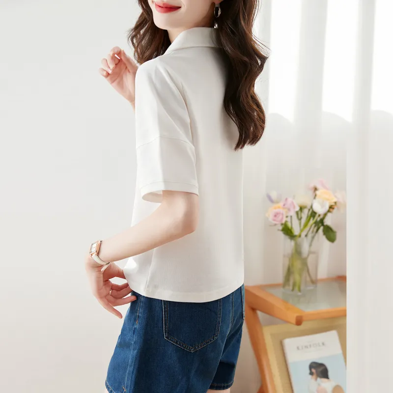 Huagaa T Shirts Women's White-3