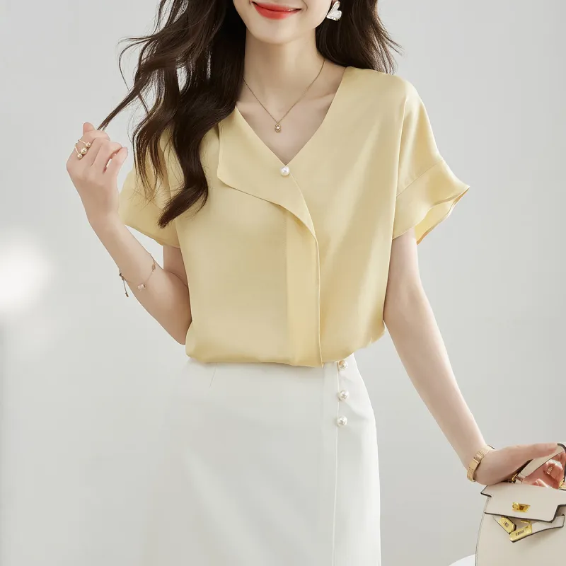 Huagaa Shirts Women's Yellow-3