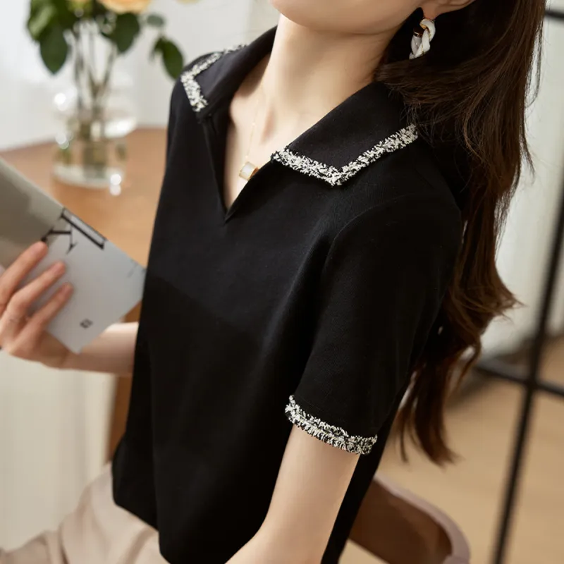 Huagaa T Shirts Women's Black-4