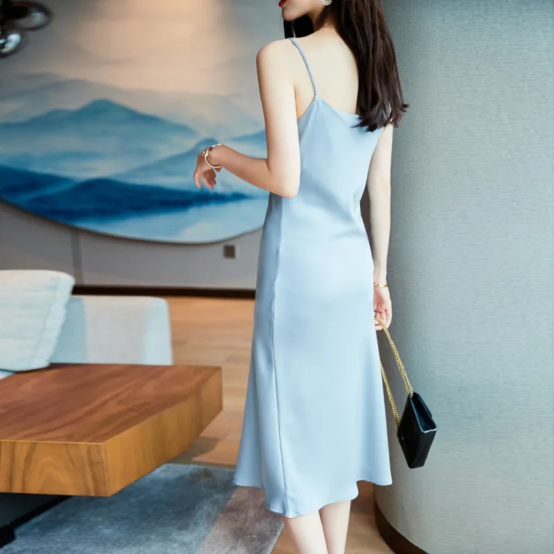 Huagaa Slip Dress Women's Steel Blue-3