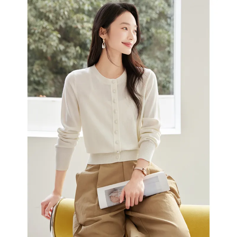 Huagaa Knitted Fabric Cardigan Women's-4