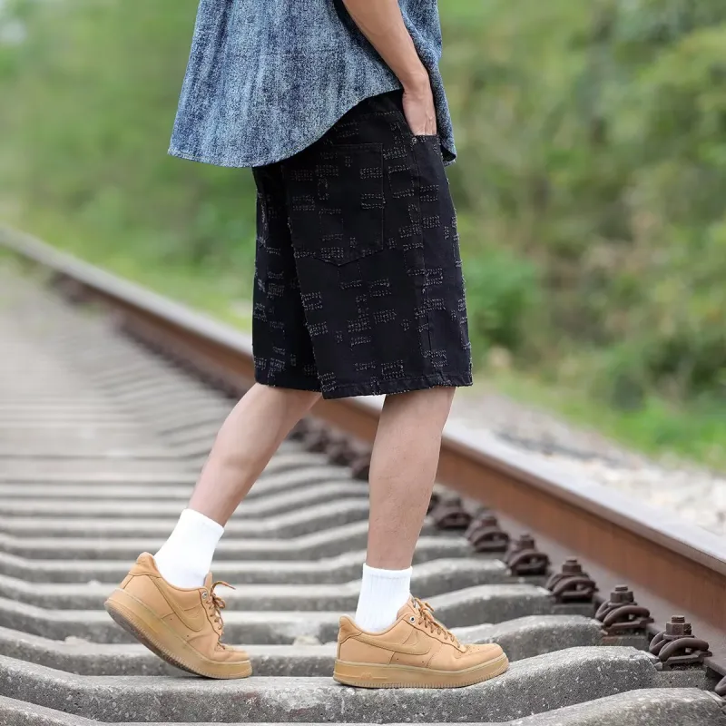 FRQ Denim Shorts Unisex Black-3
