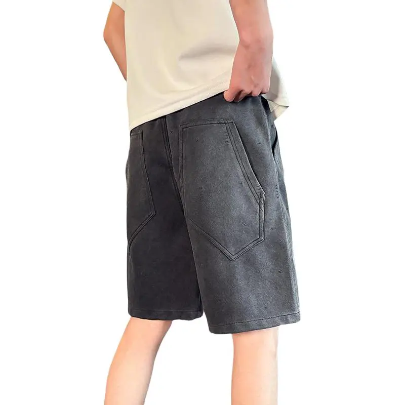 FRQ Denim Shorts Unisex Black Gray Color-1