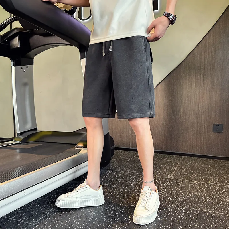 FRQ Denim Shorts Unisex Black Gray Color-4