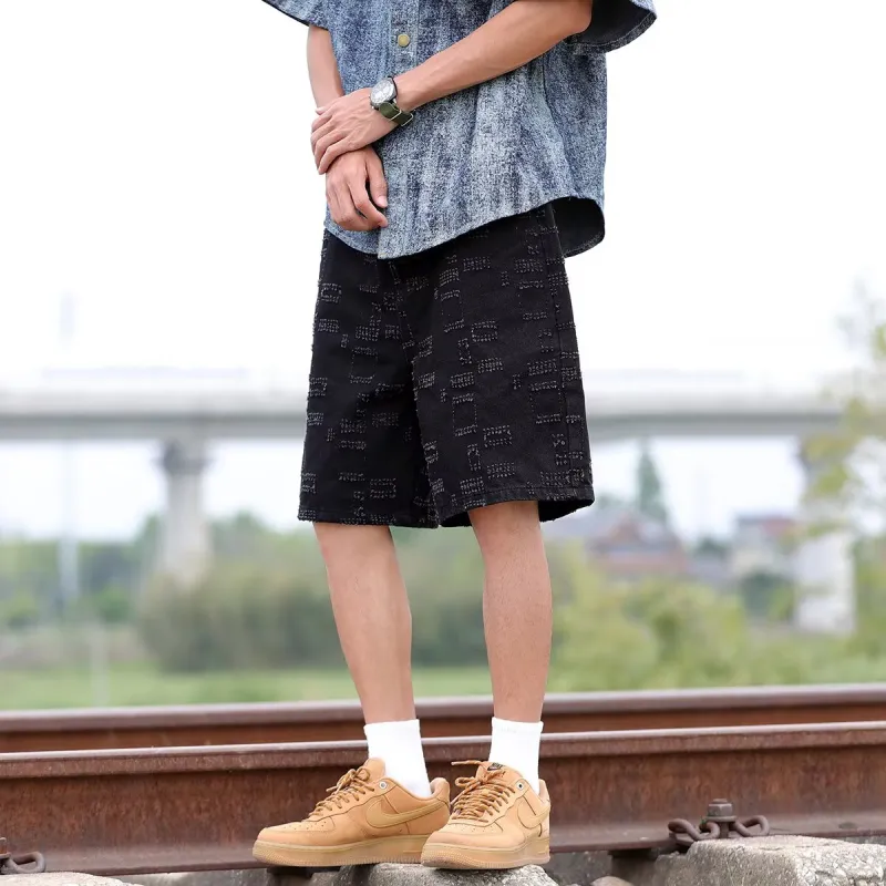 FRQ Denim Shorts Unisex Black-4