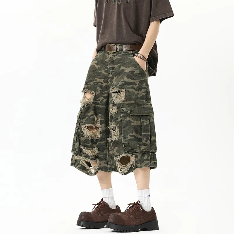 FRQ Denim Shorts Unisex Camouflage-1