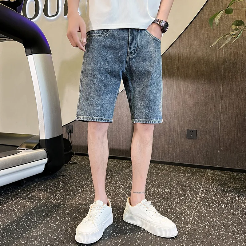FRQ Denim Shorts Unisex Blue Gray-3