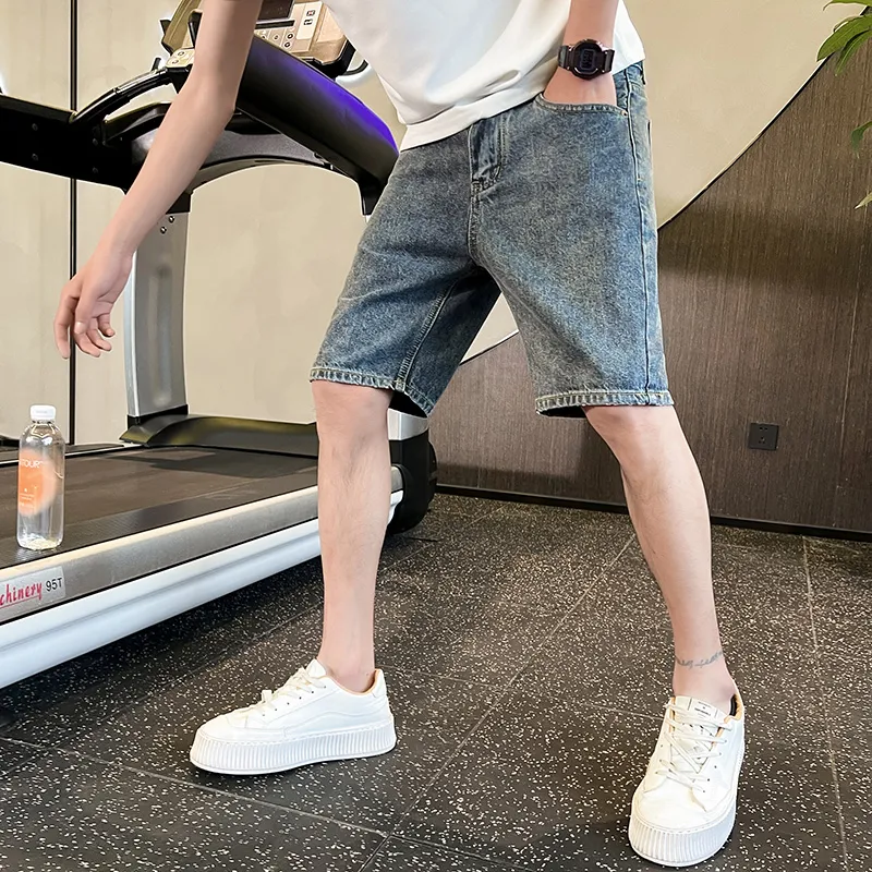 FRQ Denim Shorts Unisex Blue Gray-2
