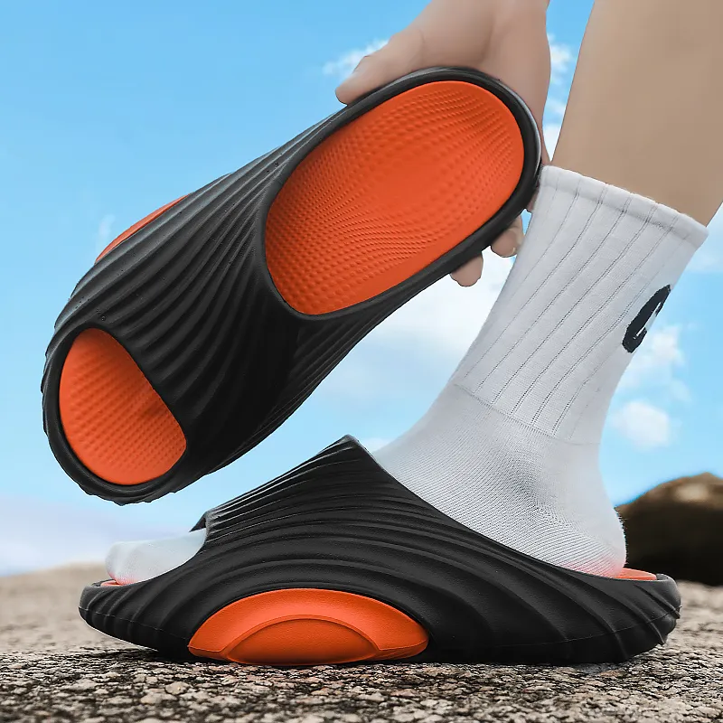 BEAR UNION Home Slippers Black Orange-3