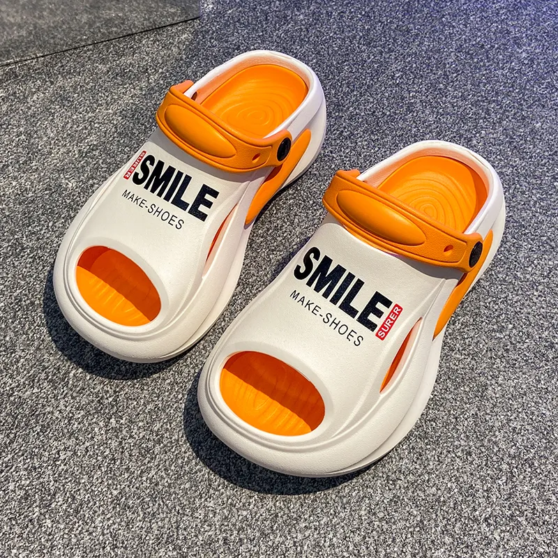 BEAR UNION Home Slippers Unisex White Orange-1