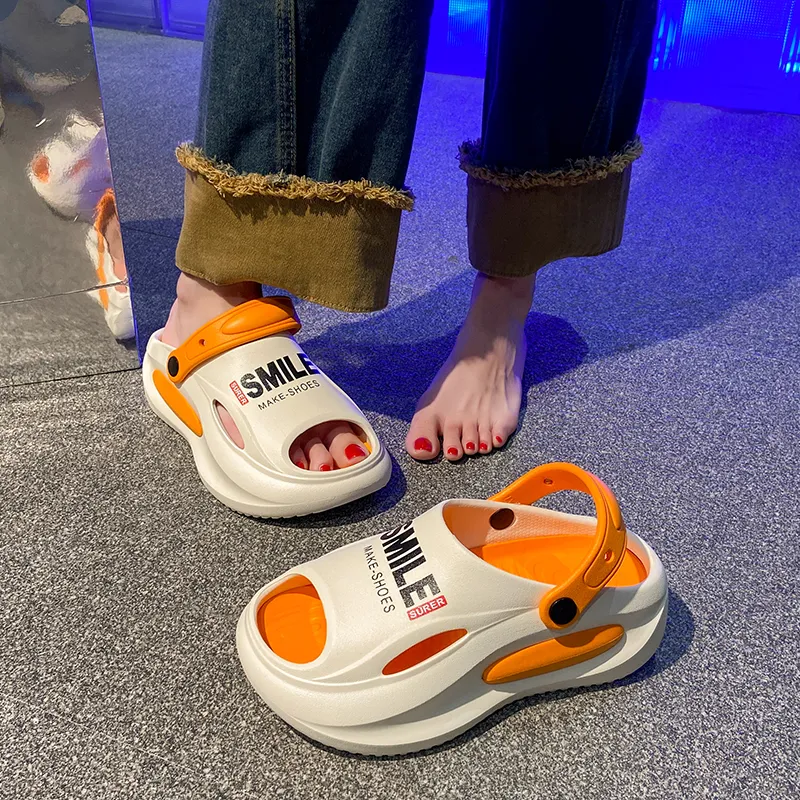 BEAR UNION Home Slippers Unisex White Orange-3