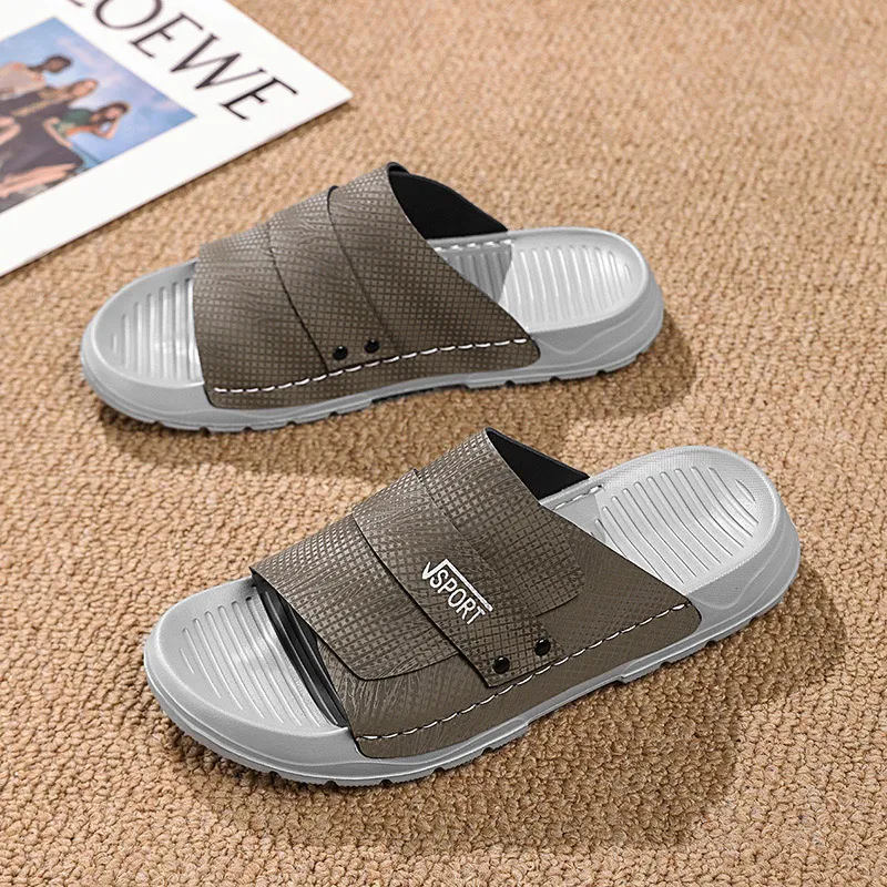 BEAR UNION Men's Home Slippers Gray-6