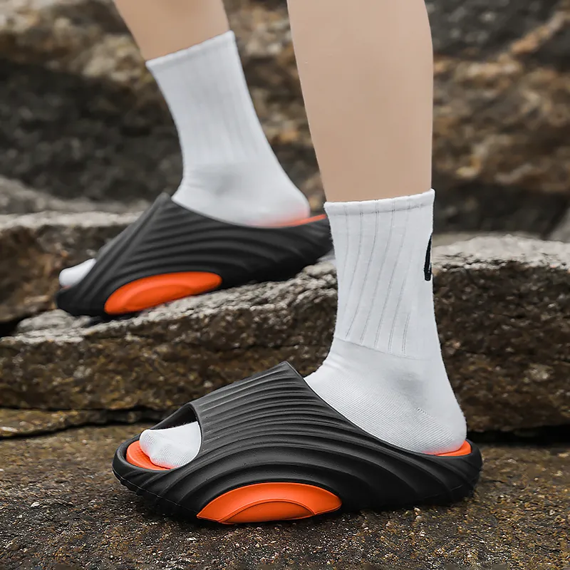 BEAR UNION Home Slippers Black Orange-4