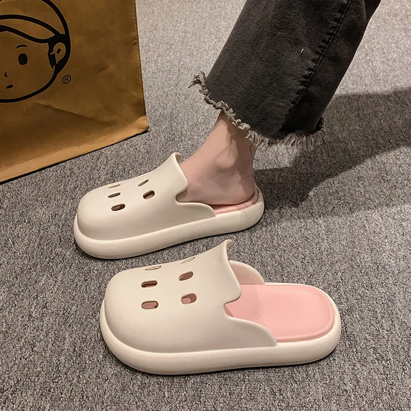 BEAR UNION Home Slippers White Pink-1