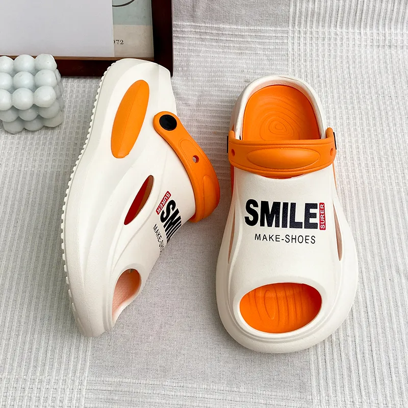 BEAR UNION Home Slippers Unisex White Orange-2