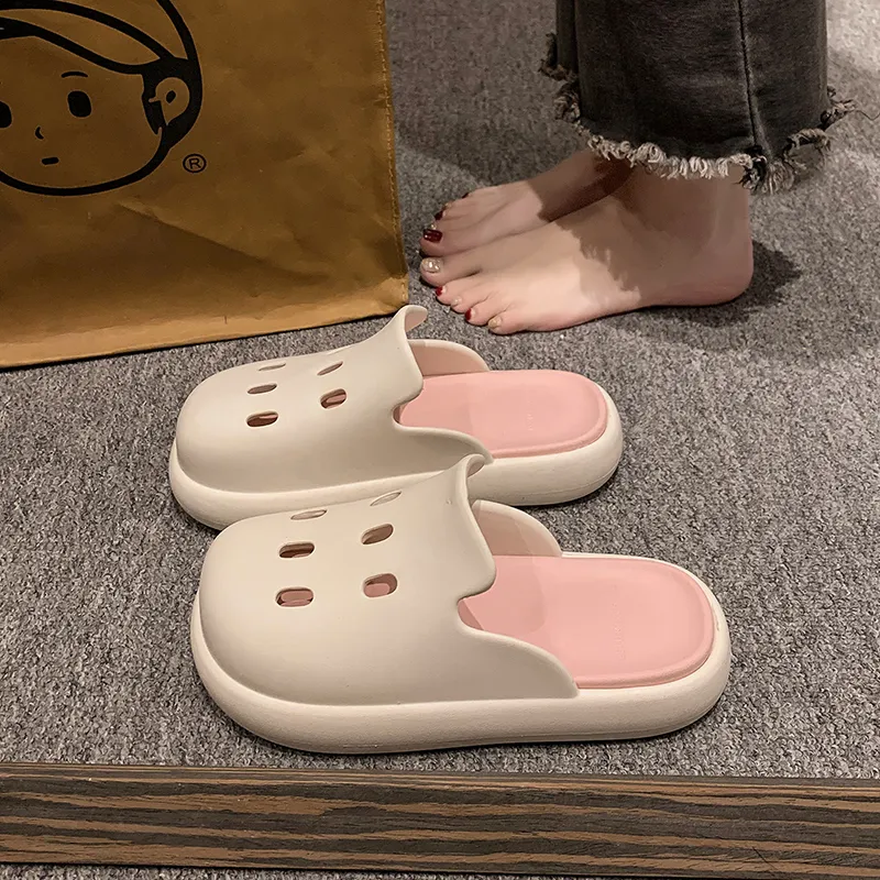 BEAR UNION Home Slippers White Pink-3