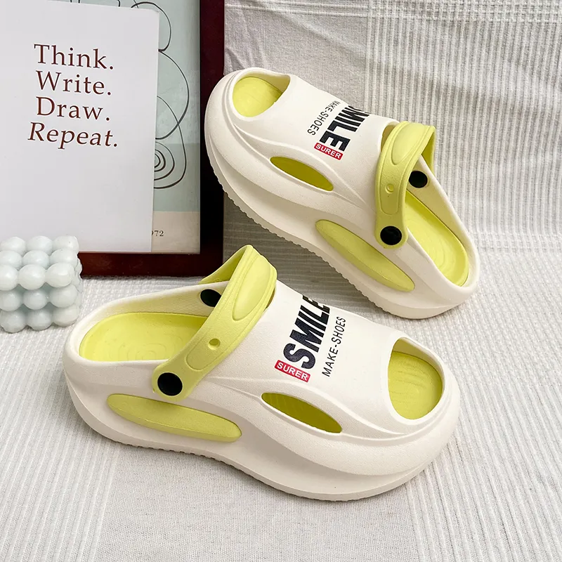 BEAR UNION Home Slippers Unisex White Orange-10