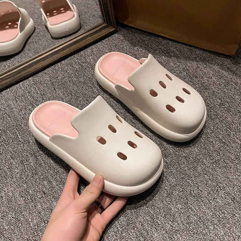 BEAR UNION Home Slippers White Pink-2