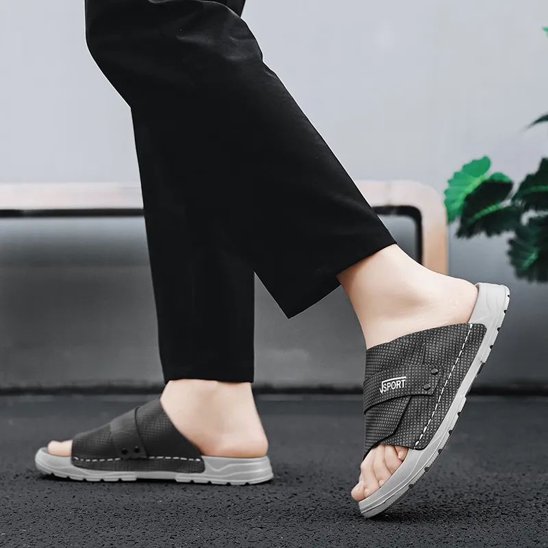 BEAR UNION Men's Home Slippers Gray-3