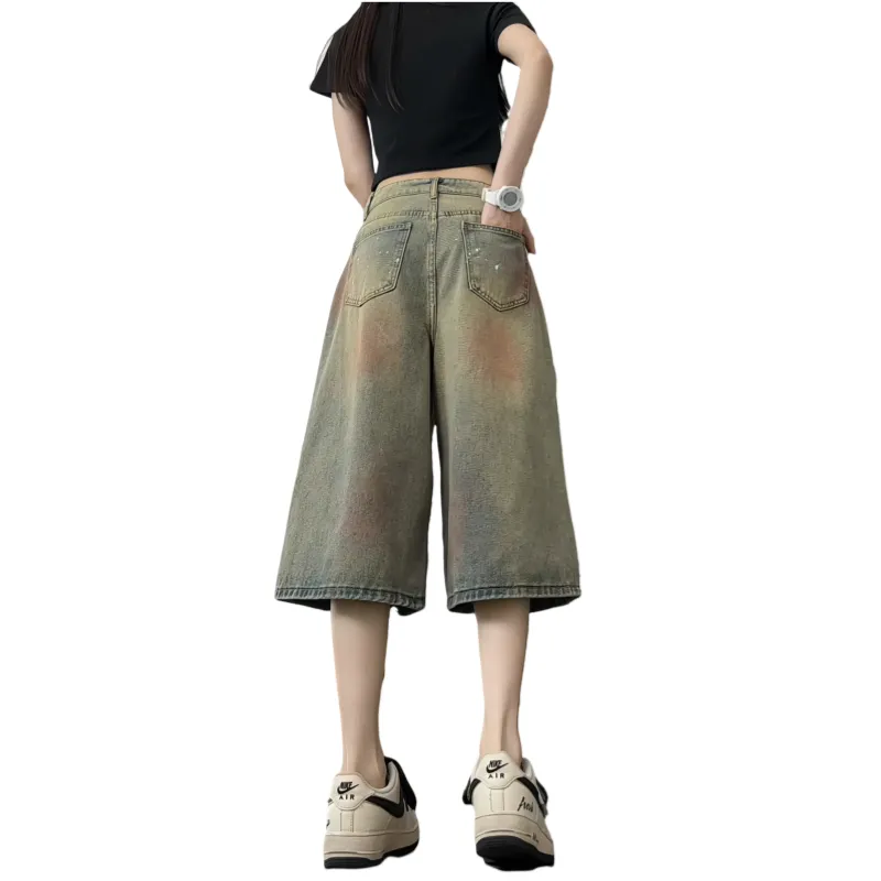 Anyveiw Denim Shorts Unisex Washed Color-2