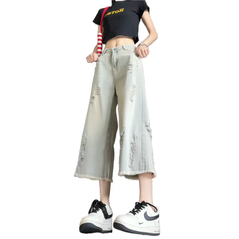 Anyveiw Denim Shorts Unisex Light Blue-3
