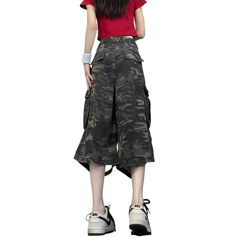 Anyveiw Denim Shorts Unisex Camouflage-5