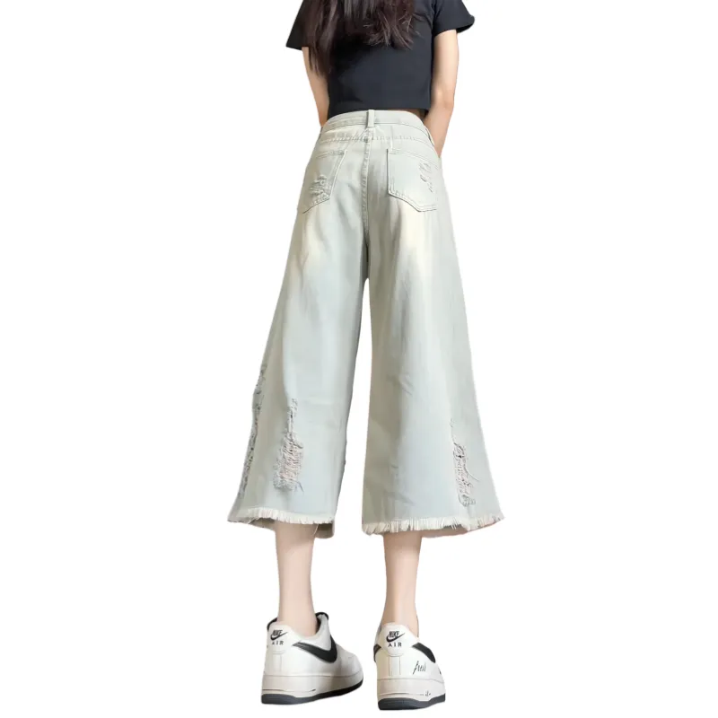 Anyveiw Denim Shorts Unisex Light Blue-5