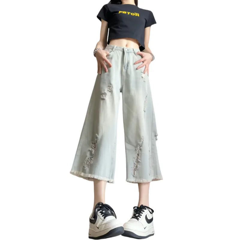 Anyveiw Denim Shorts Unisex Light Blue-4