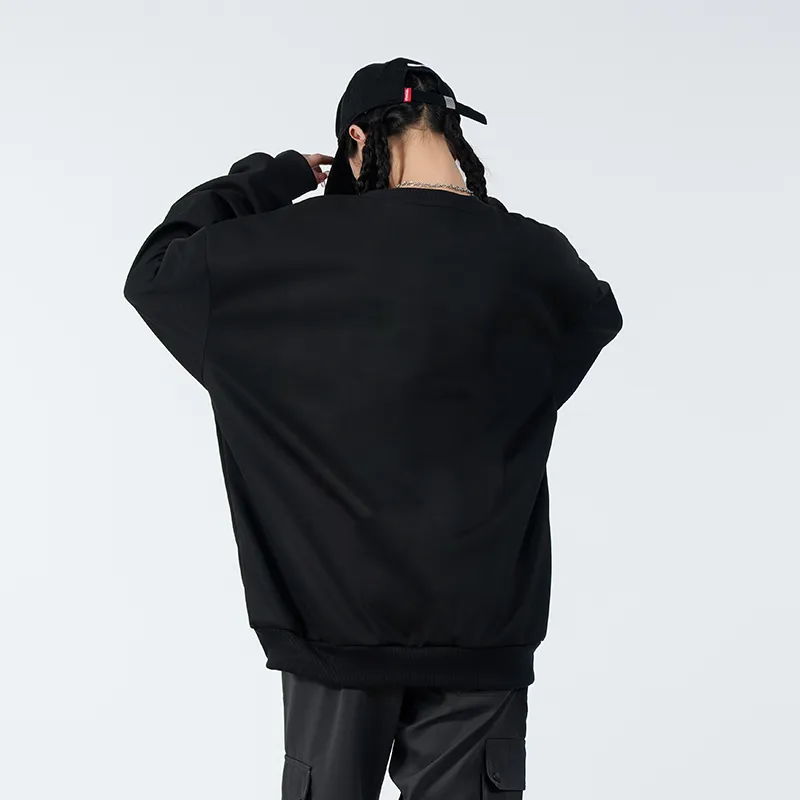 Anyveiw Crew Neck Thickened Pullover Long Sleeved Sweatshirt Unisex-2