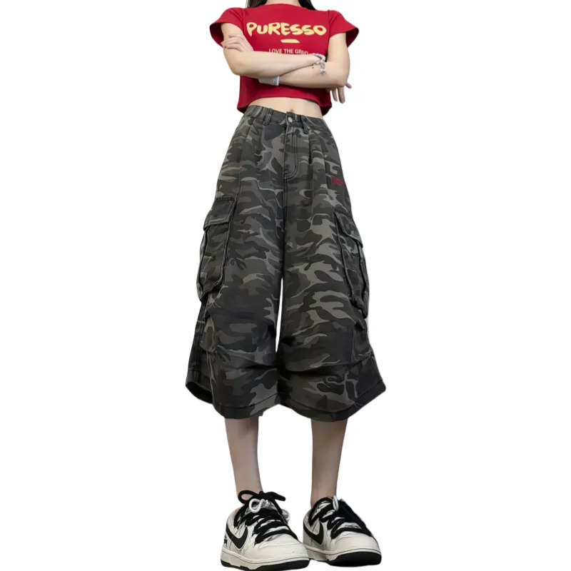 Anyveiw Denim Shorts Unisex Camouflage-2
