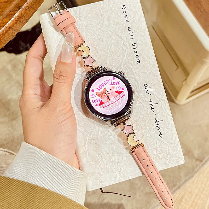 Yu Qing Stars Moon Collection OPPO Compatibility Watch Band 190mm Metal, Litchi Grain Texture-1