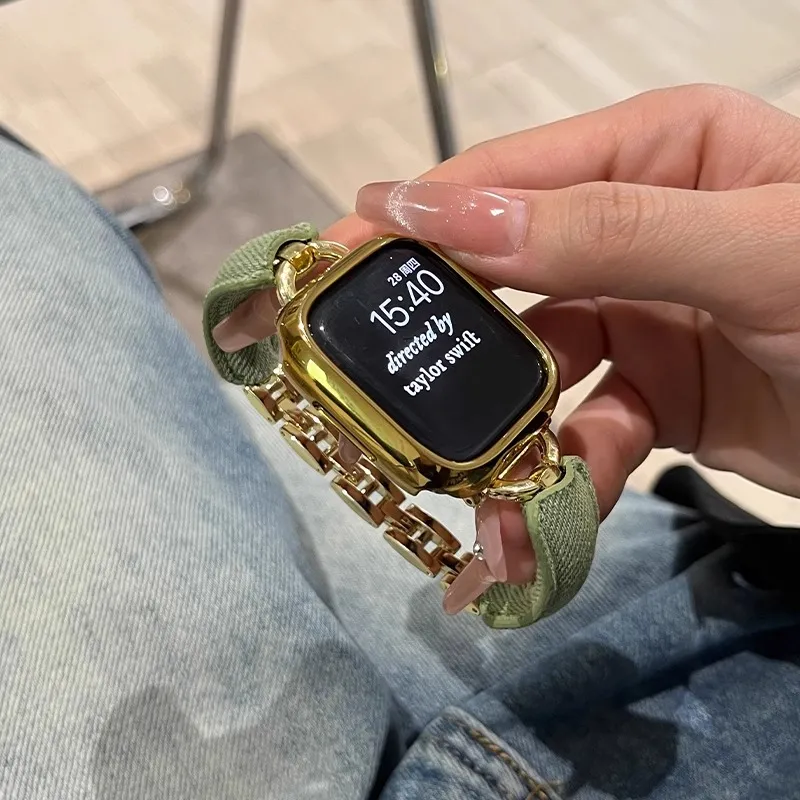 Yu Qing Watch Band Apple Compatibility Denim Material-2