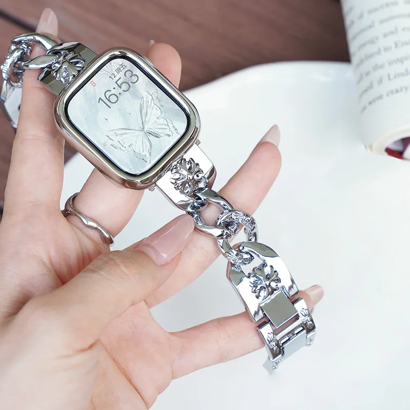 Yu Qing Apple Compatibility Watch Band 18cm Stainless Steel Material-4