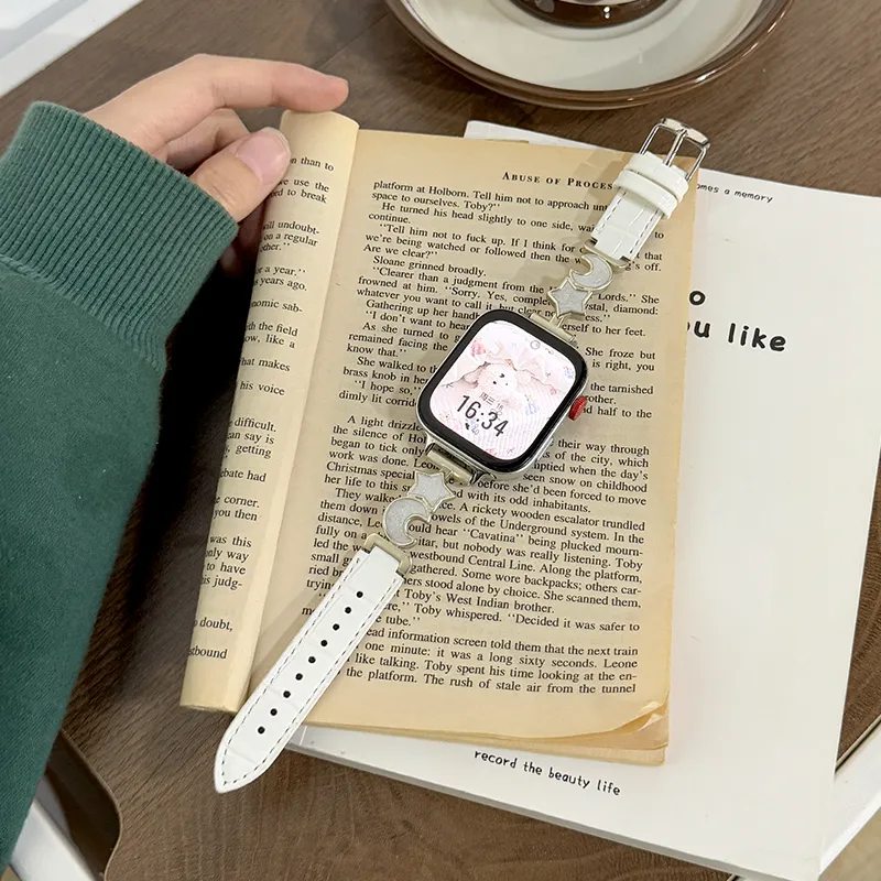 Yu Qing Stars Moon Collection Huawei Compatibility Watch Band 190mm Metal, Leather Material-1