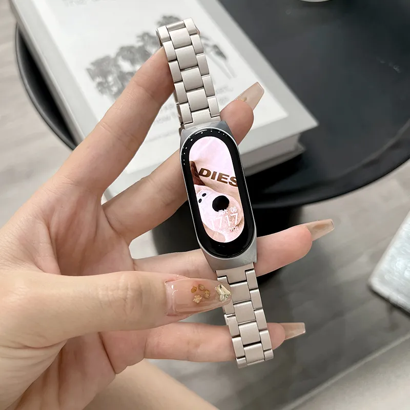 Yu Qing Compatible Xiaomi Smart Band 9/8/7 All NFC Version Smart Wristband Xiaomi Compatibility Watch Band 165mm Metal-6
