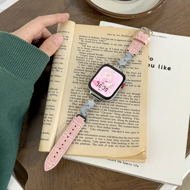 Yu Qing Stars Moon Collection Huawei Compatibility Watch Band 190mm Metal, Leather Material-17