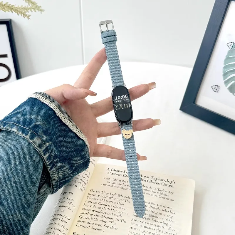 Yu Qing Xiaomi Compatibility Watch Band 19cm Denim Material-1
