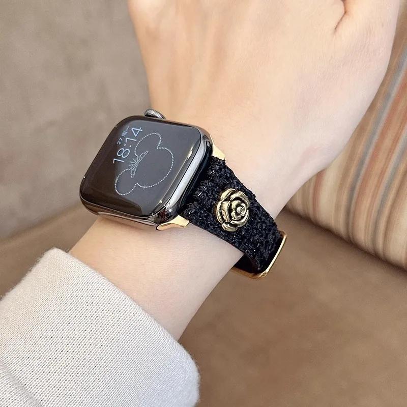 Yu Qing Apple Compatibility Watch Band Woolen, Genuine Leather Sole Material-5